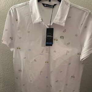 Travis Mathew White high noonPolo with Nautical Accents